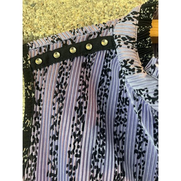 Jamie Sadock S Multicolor Sleeveless Pleated Polo Top With Snap Details 100% Pol - Picture 6 of 8